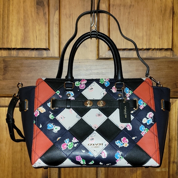 COACH SWAGGER FLORAL PATCHWORK CARRYALL MULTI-COLOR SATCHEL BAG F38210 - Picture 16 of 16
